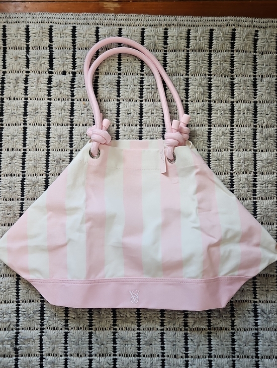 Victoria's Secret Handbags - Victoria's Secret Heritage Stripe Rope Handle Tote Bag NEW SEALED MSRP $49.95